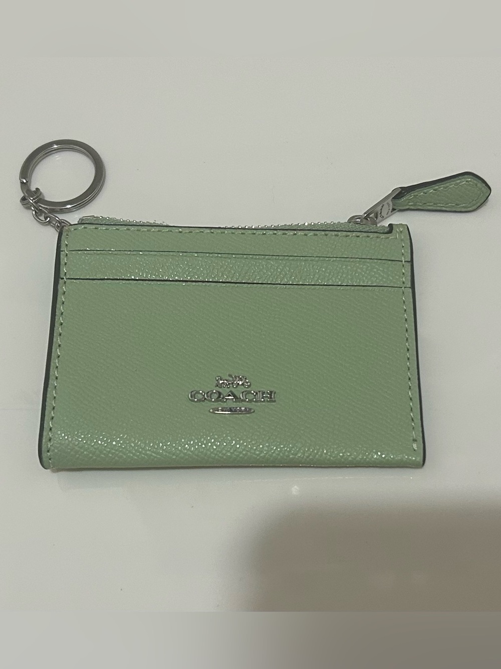 ✨ Coach NWOT Mini Skinny ID Case Crossgrain Leather Wallet